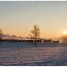 Begleitend von der im Winter tief stehenden Sonne bei Naundorf