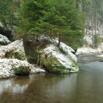 Begrünte Felsen