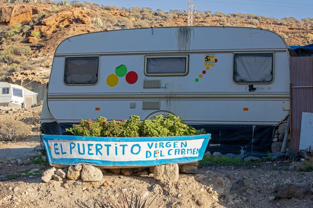 Begrüßung am Ortseingang von Puertito, Teneriffa