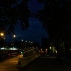 Behelfsbrücke bei Nacht