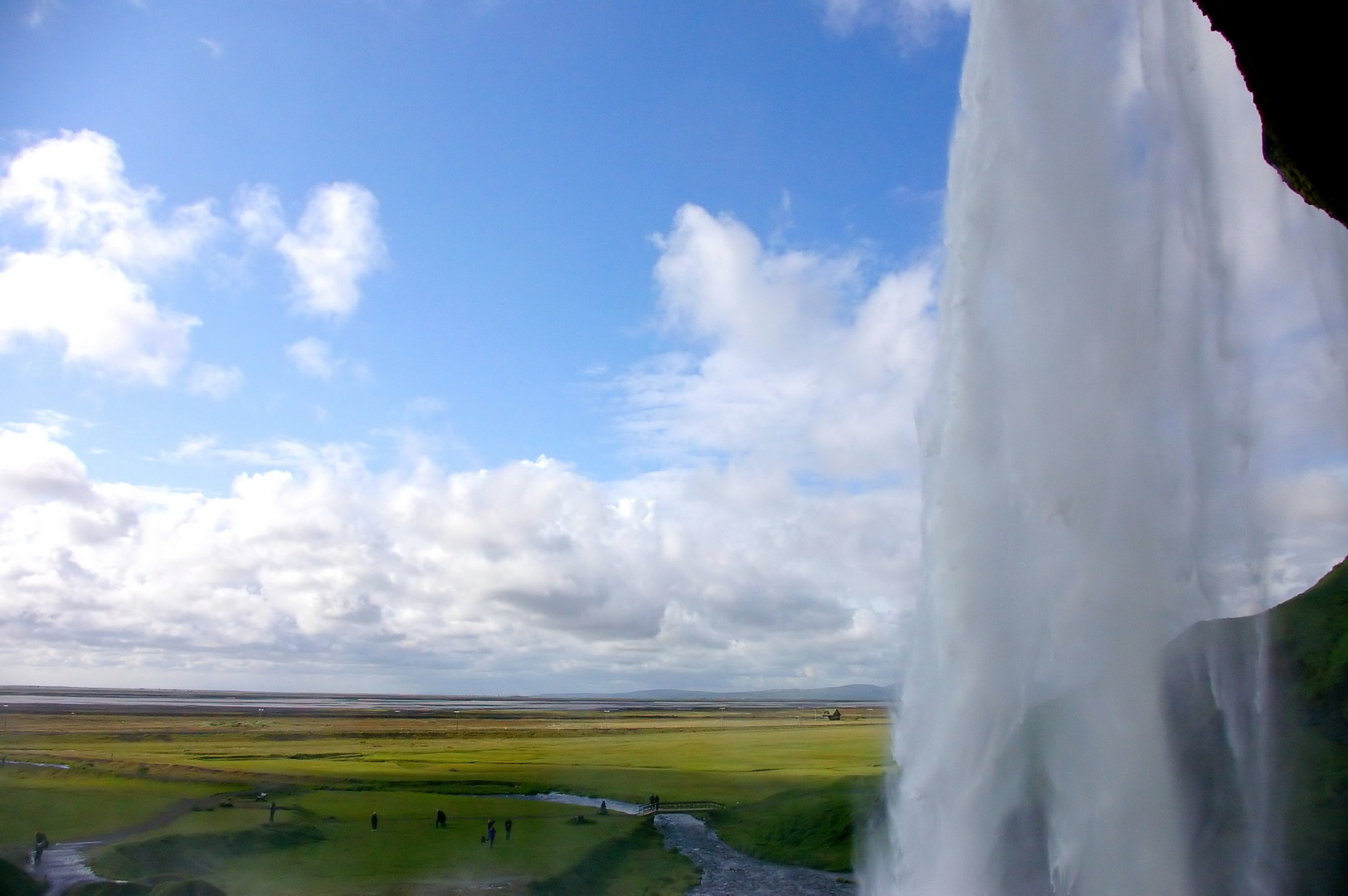 Behind a waterfall