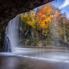 Behind the falls