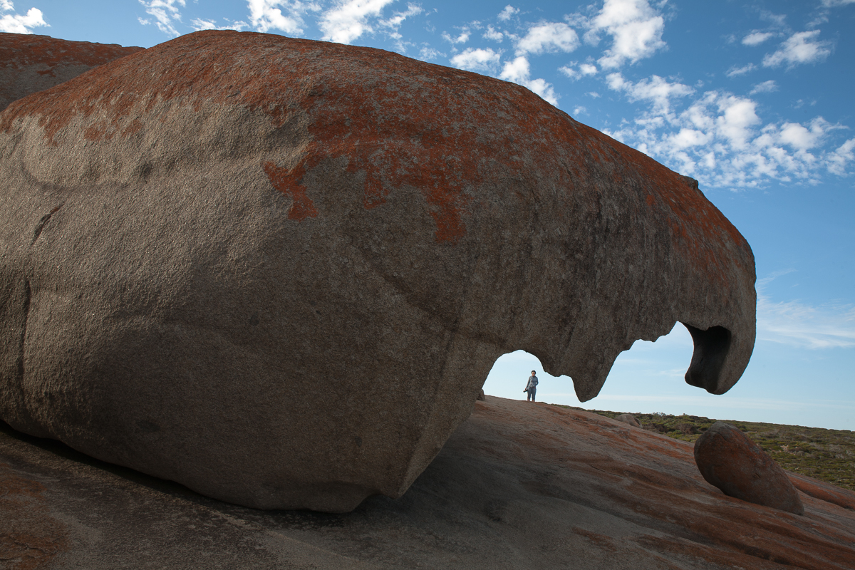 Behind the rocks