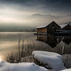 Bei den Bootshütten am Kochelsee...