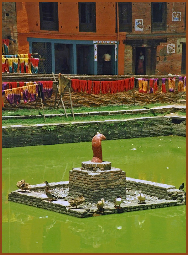 Bei den Färbern. Bhaktapur Nepal
