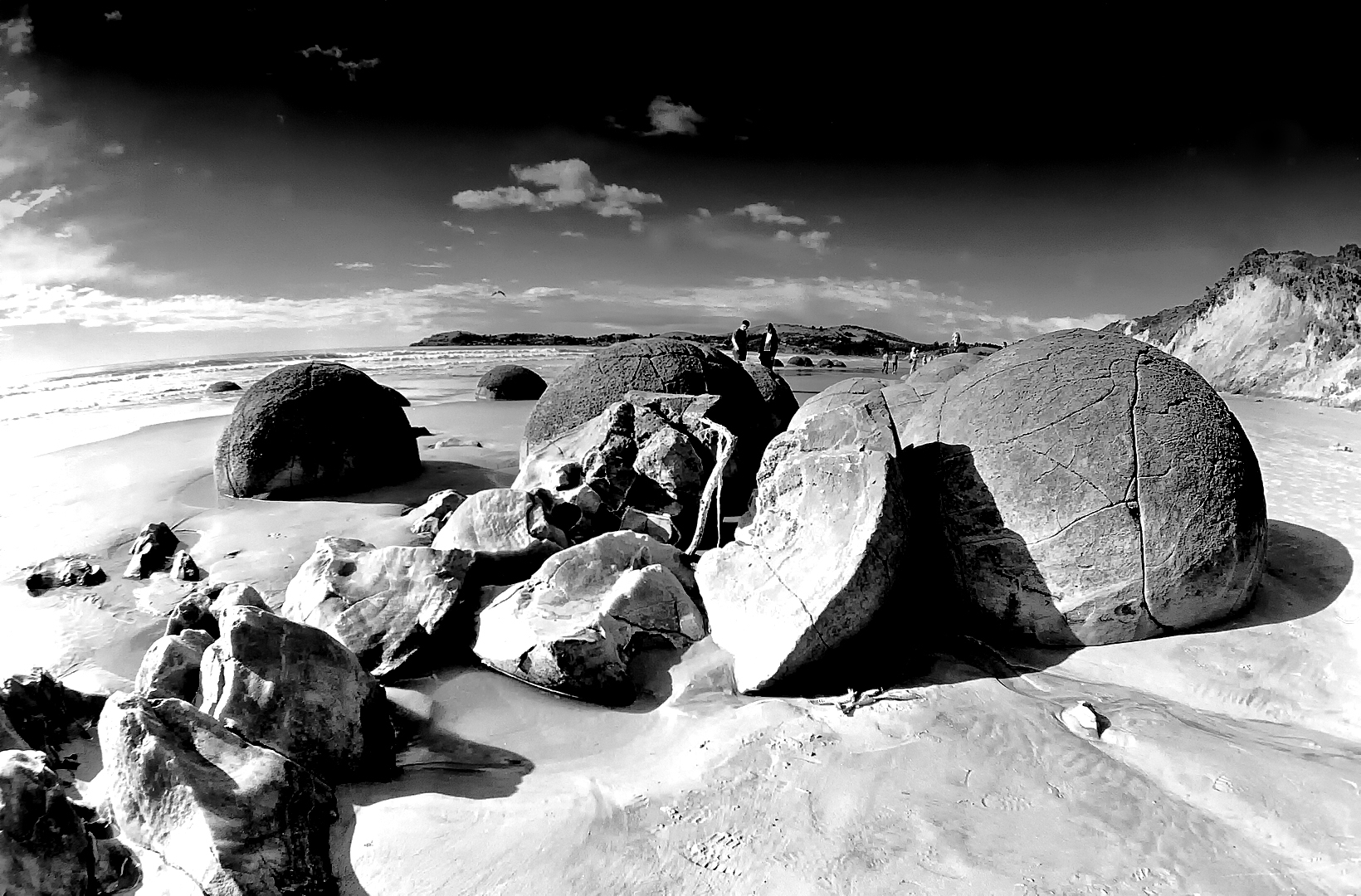 ...  bei den Moeraki Boulders ...