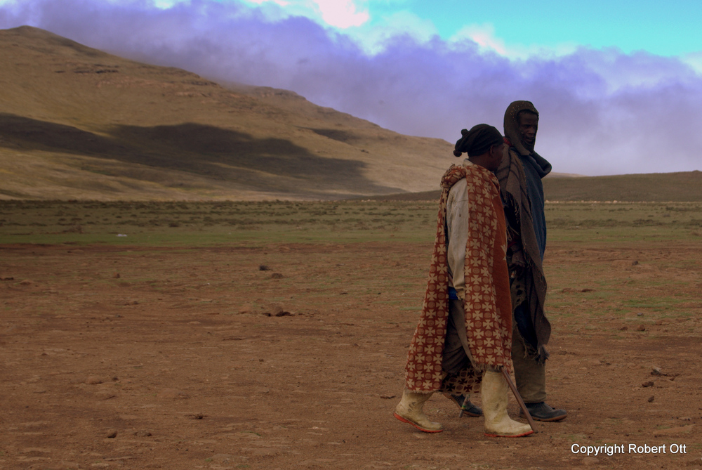 Bei einem Dorf in Lesotho