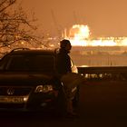 bei Nacht im Hamburger Hafen