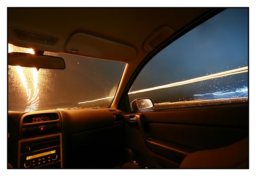 Bei Regen auf der Autobahn