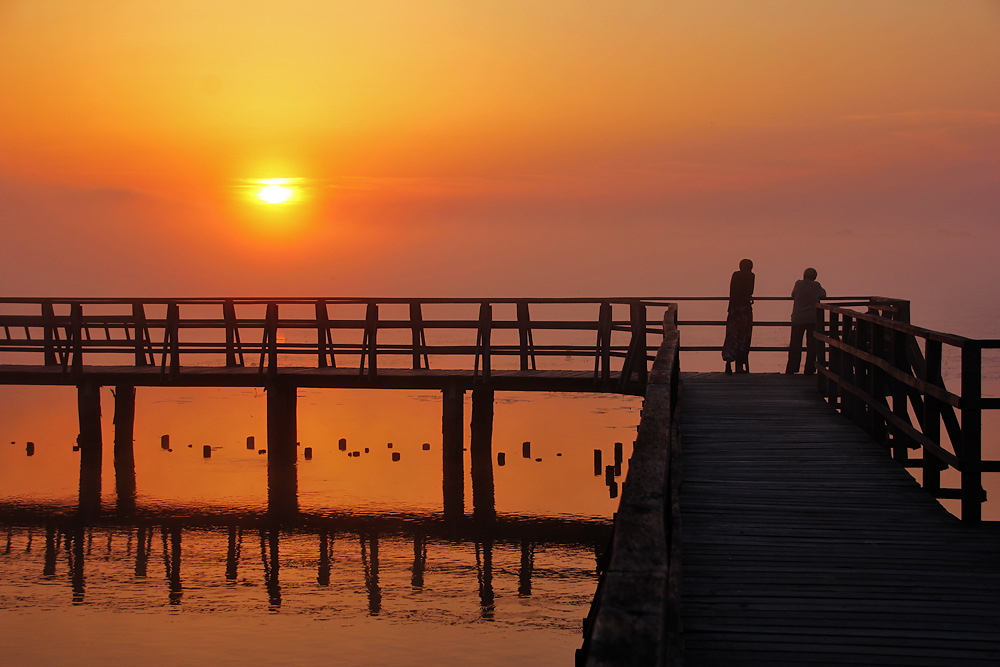 bei Sonnenaufgang am Federsee