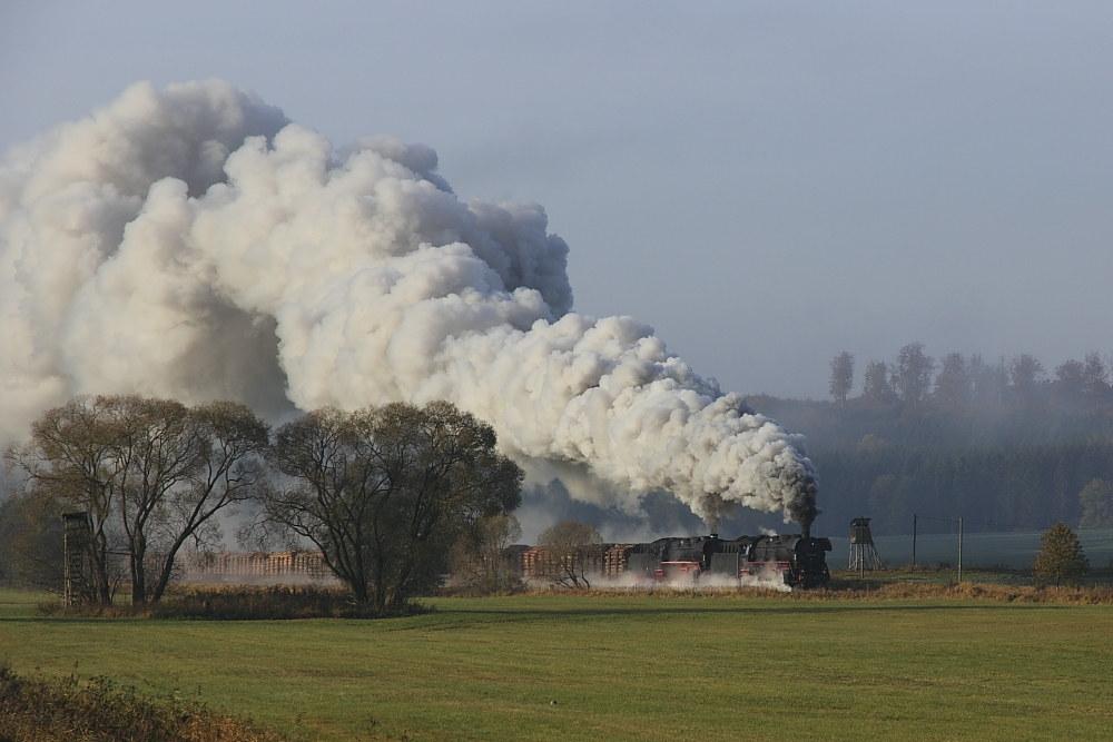 Beide 44er vor dem Holzzug im Jahr 2011