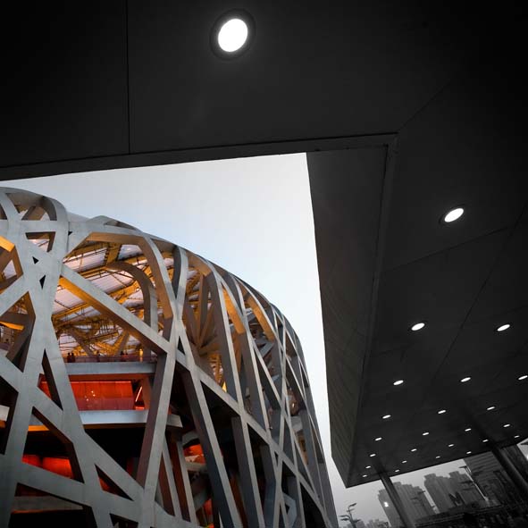 Beijing bird's nest at night