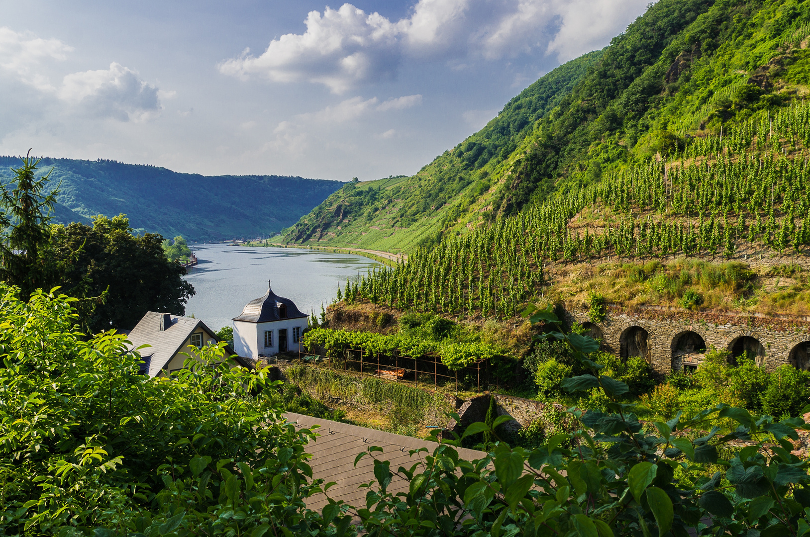 Beilstein- Blick von der Klosterkirche auf die Mosel