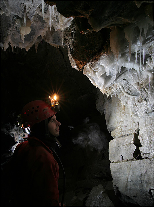 Beim "Abdampfen" in der Spannagelhöhle