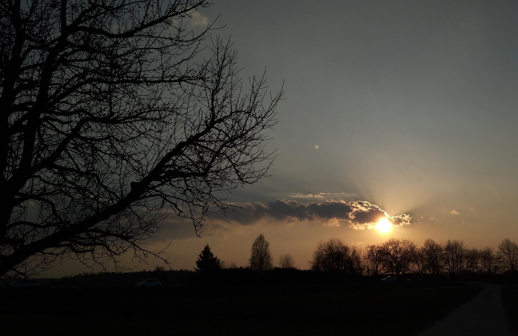 Beim Abendspaziergang, kalt war's