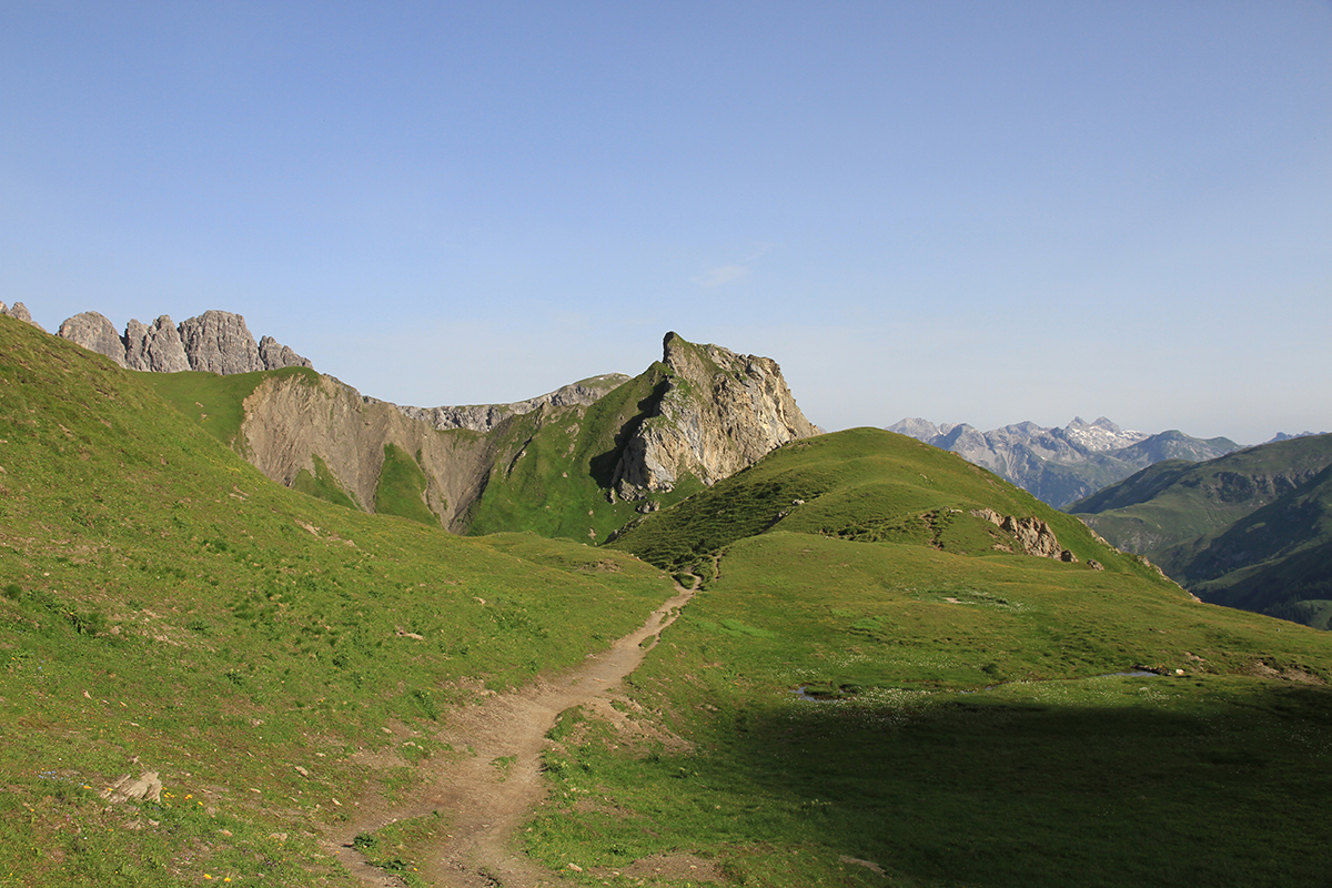 Beim Aufstieg zum Kaiserjoch Haus