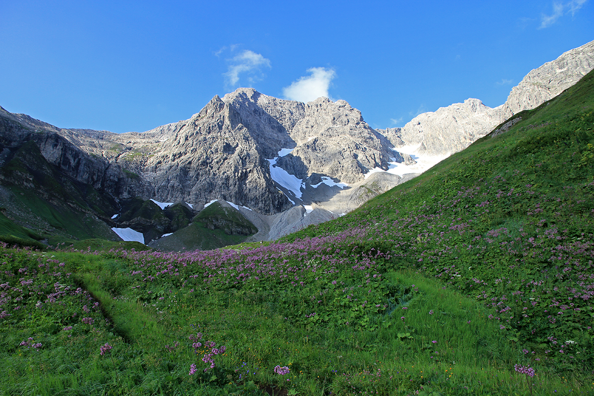 Beim Aufstieg zur Biberacher Hütte