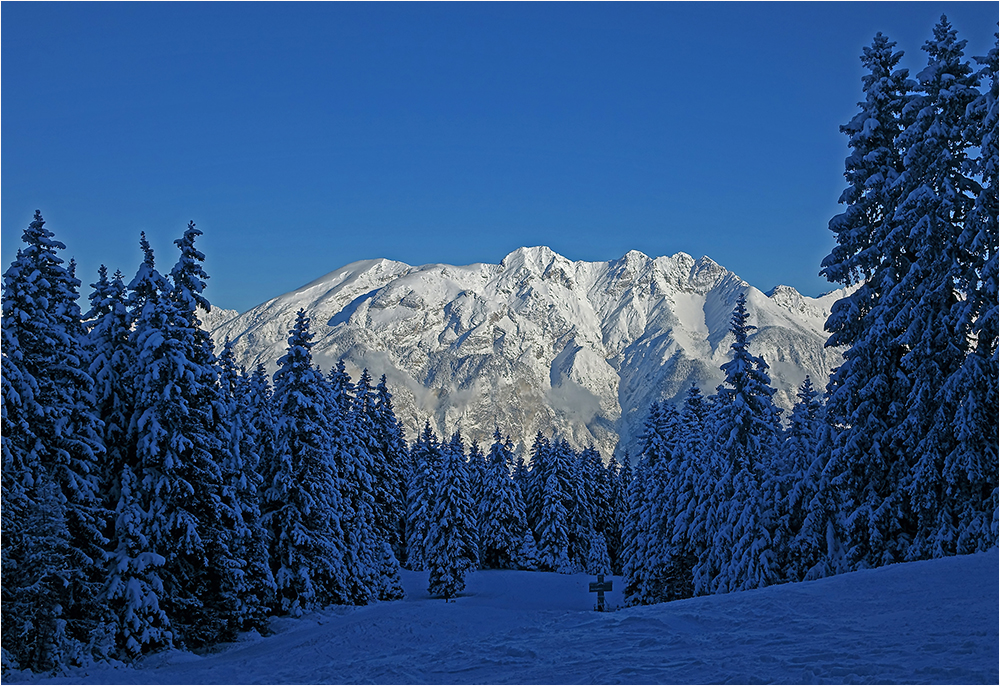 beim Aufstieg zur Birgitzalm, Blick zur Nordkette