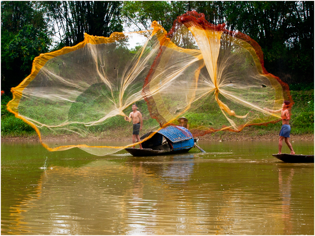 Beim Fischfang-Vietnam
