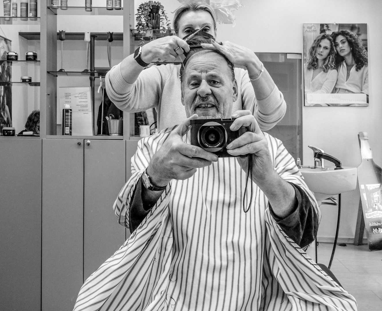 Beim Friseur Foto & Bild div, bw, monochrome Bilder auf