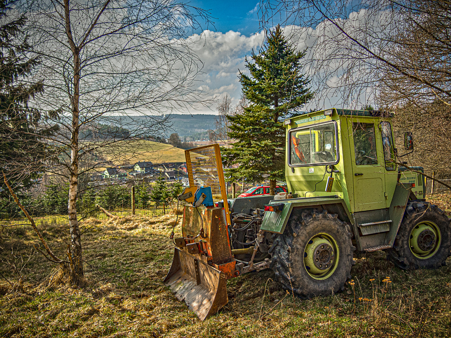 Beim Holzmachen 