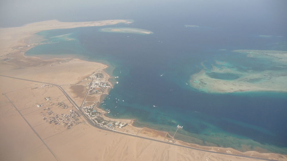 Beim Landeanflug auf Hurghada