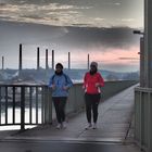 Beim Lauf über die Brücke