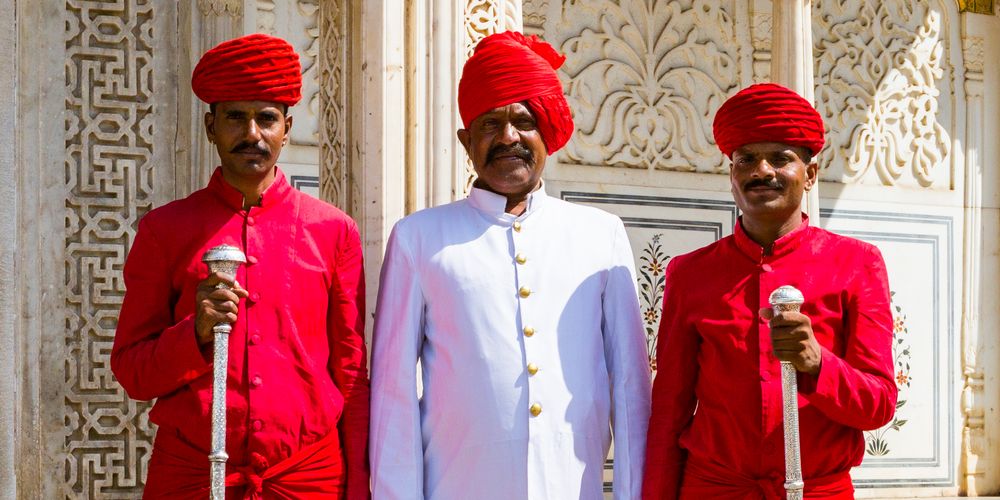 Beim Palast des Maharadschas von Jaipur