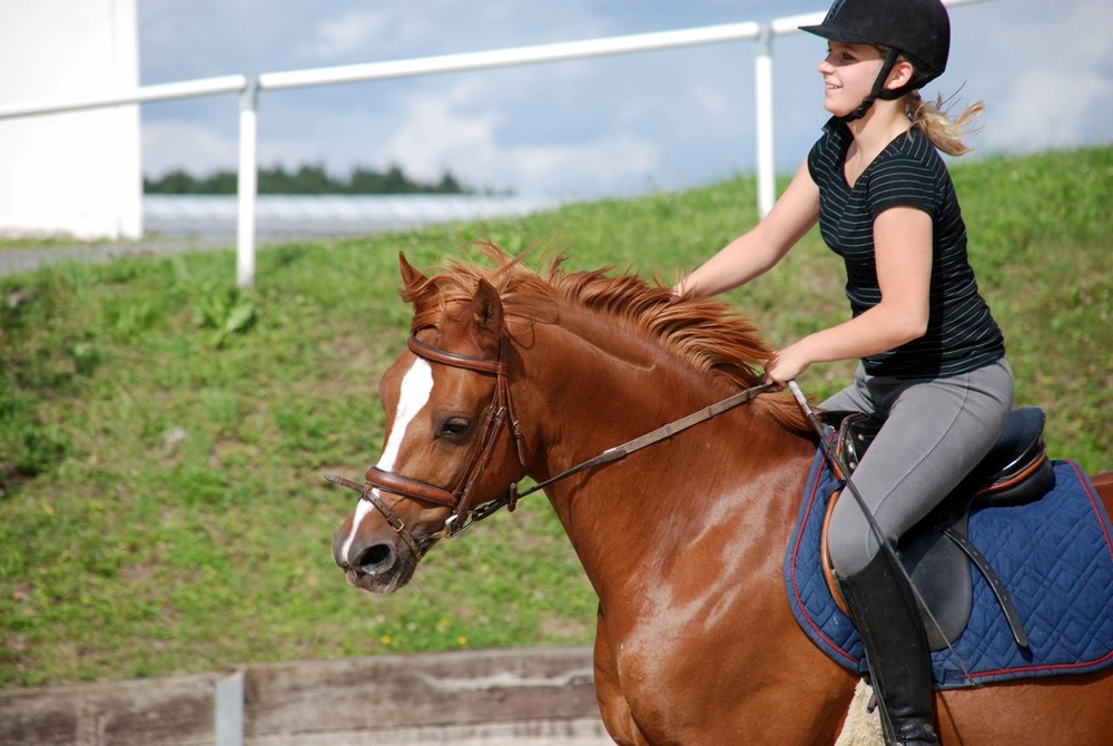 Beim Reiten kommt Freude auf .