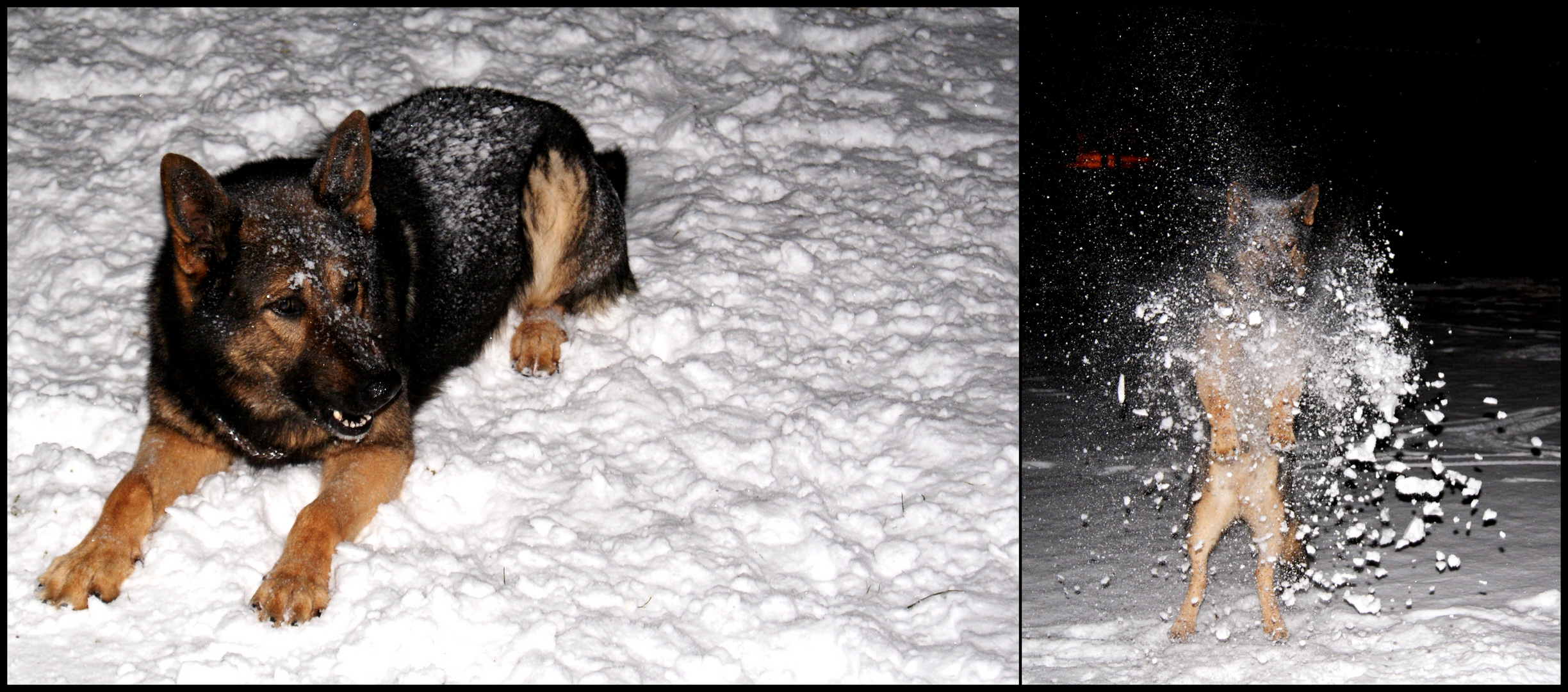 Beim Schnee schieben!