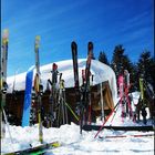 Beim Ski fahren in der Schweiz