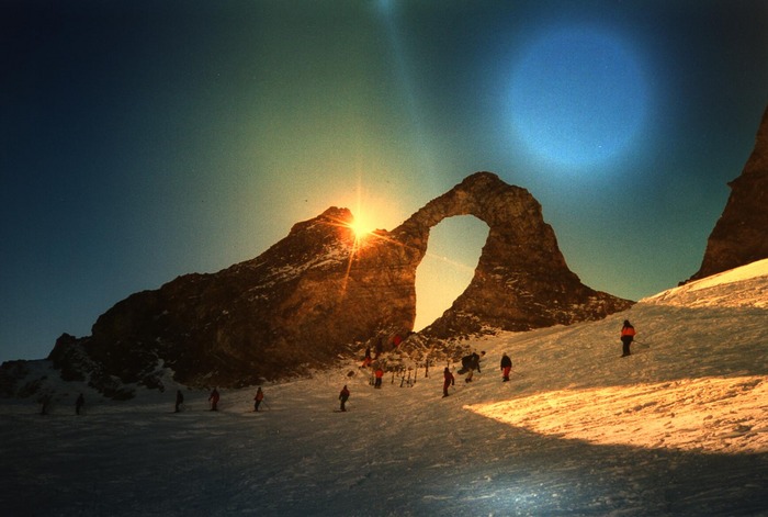 Beim Skifahren