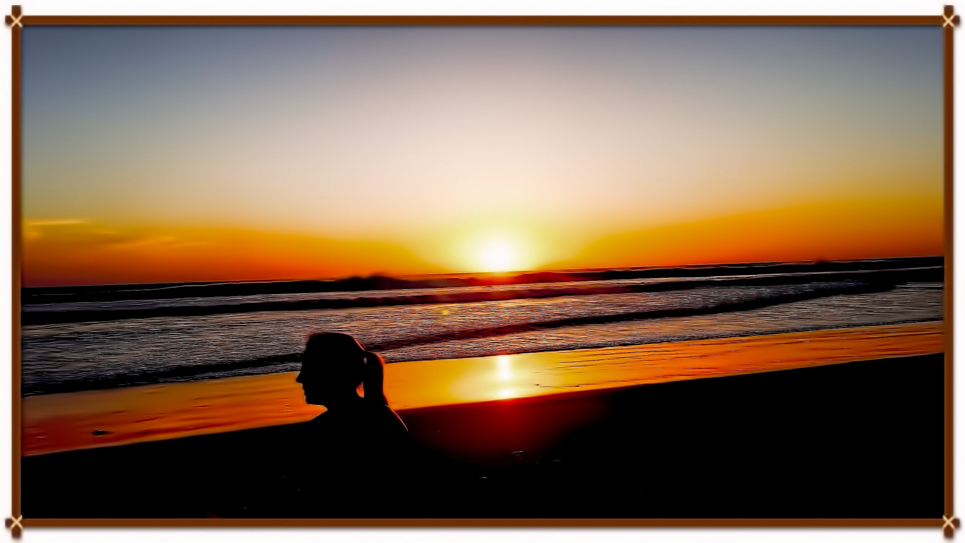 Beim Sonnenuntergang am Strand vom Pazifik,( Nicaragua)