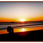 Beim Sonnenuntergang am Strand vom Pazifik,( Nicaragua)