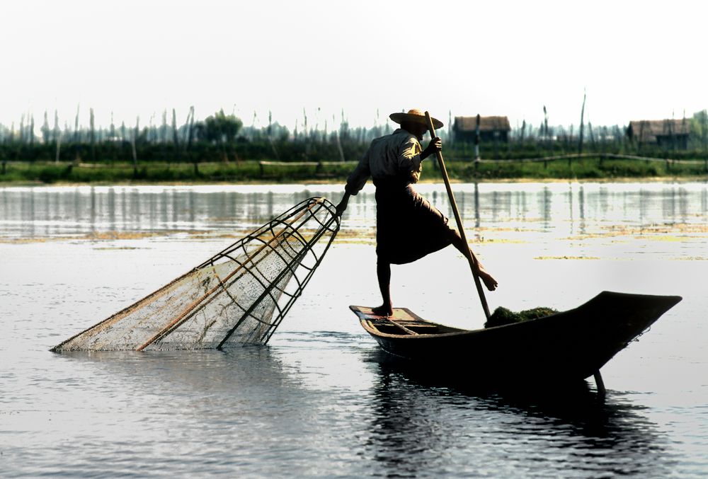 Beinruderer auf dem Inle See