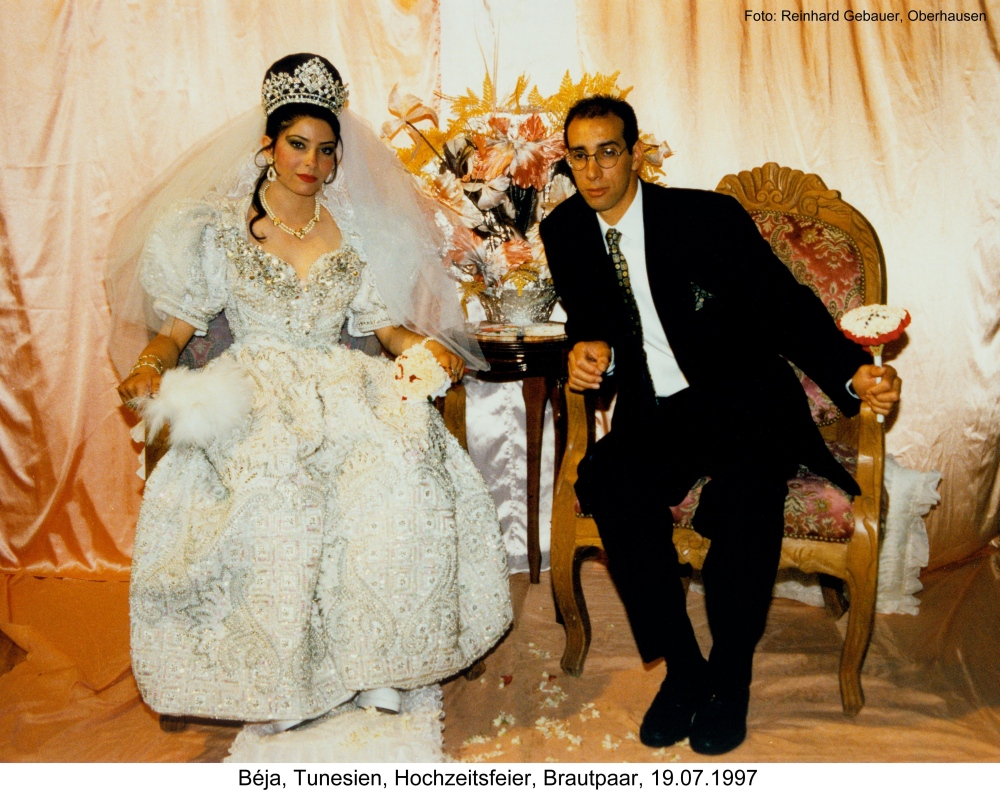 Béja, Tunesien, Hochzeitsfeier, Brautpaar, 1997