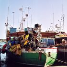 Beladenes Schiff in Valetta