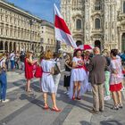 Belarussischer Protest vor dem Mailänder Dom