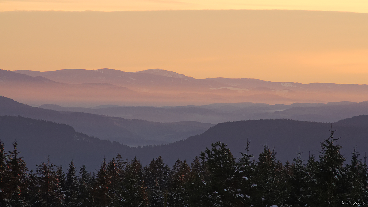 Belchen, Schauinsland und das Abendrot