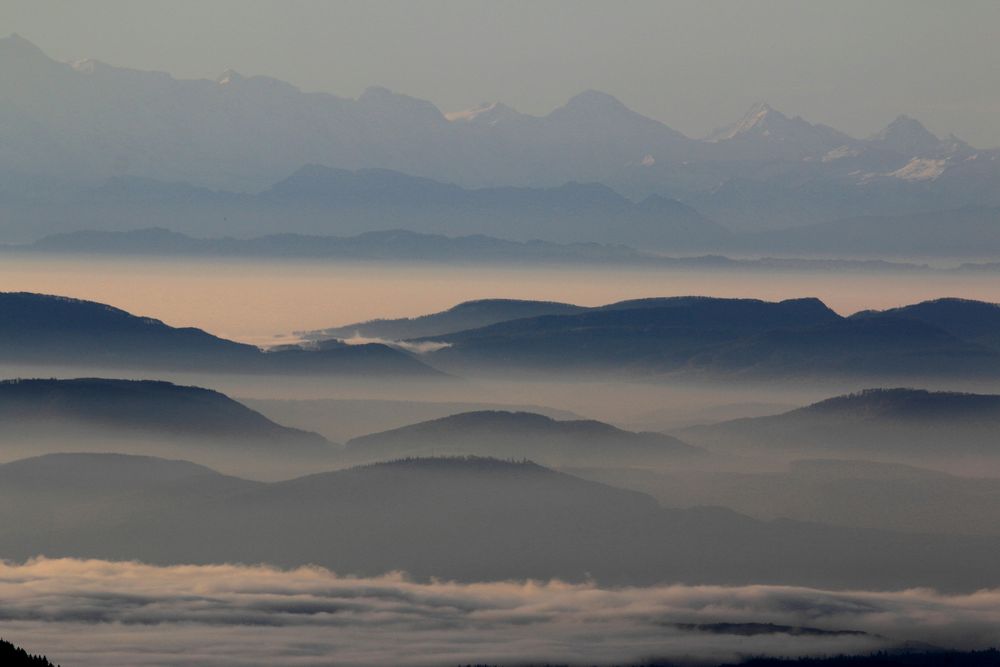 Belchenblick in die Schweizer Alpen