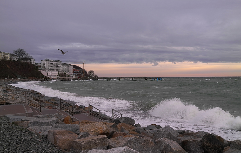 Belebte See in Sassnitz