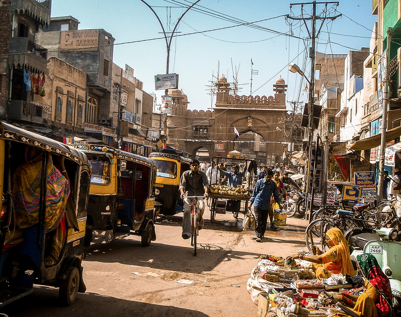 Belebte Straße in Bikaner