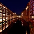 Beleuchtete fleet in der HAfencity