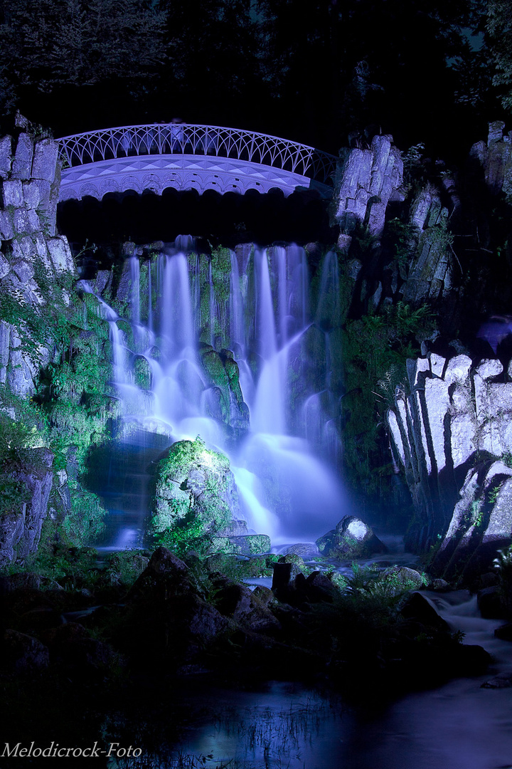 Beleuchtete Wasserspiele Bergpark Kassel