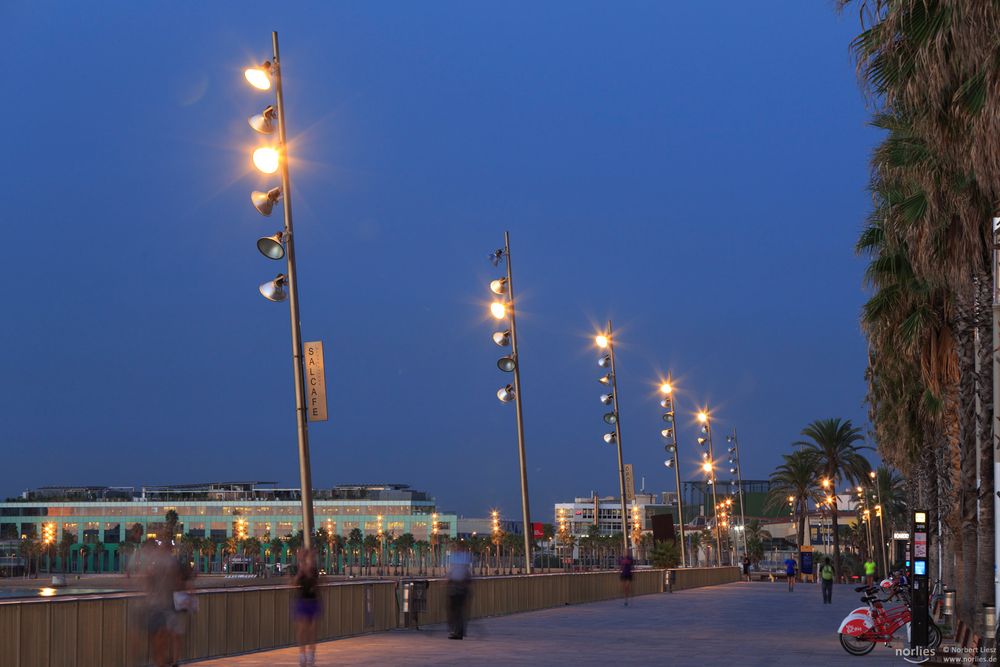 Beleuchtung an der Strandpromenade