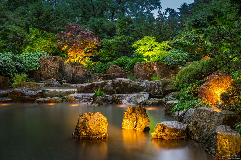 Beleuchtung im Japangarten