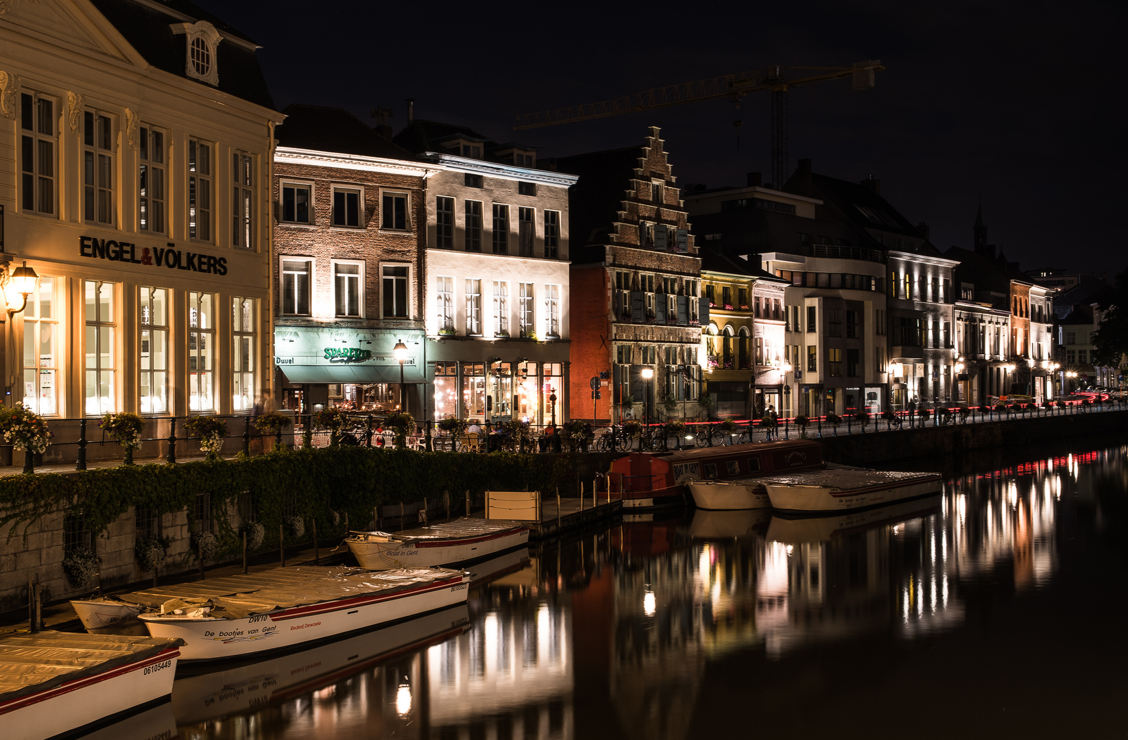 Belgien Gent - Abends am Kanal - Korenlei