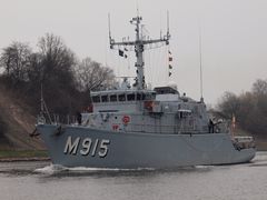 Belgischer Minenjäger ASTER M 915 auf dem Nord-Ostsee-Kanal