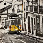 beliebte Straßenbahn in Portugal mit nostalgischem Flair