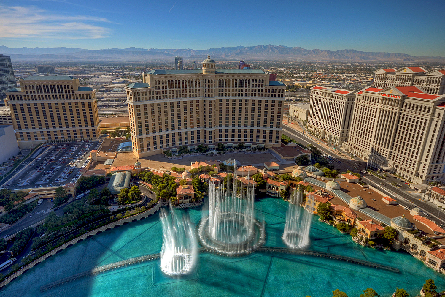 Bellagio Fountain Show vom Eiffel Tower